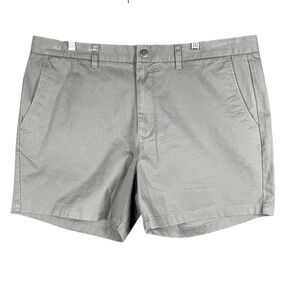 BONOBOS Mens Gray Flat Front Chino Shorts Size 40 Casual Everyday